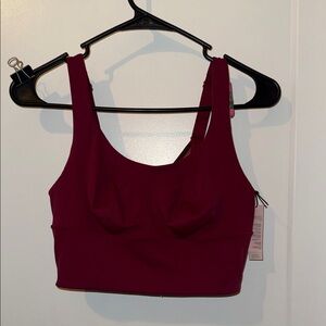 Burgundy Scoop Neck Sports Bra VS medium